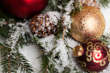 Image showing Several assorted Christmas ornaments