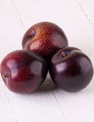 Image showing Fresh ripe red plums