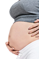 Image showing Happy beautiful young pregnant woman