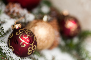 Image showing Several assorted Christmas ornaments