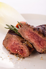 Image showing Succulent medium rare beef steak