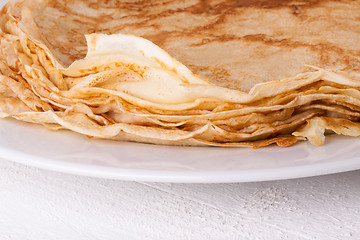 Image showing Delicious Pancakes on Plate Served