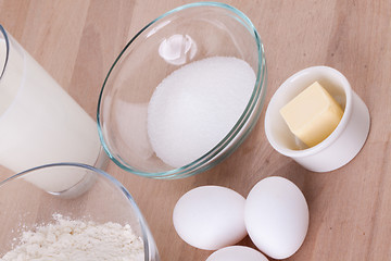 Image showing Baking ingredients in the kitchen