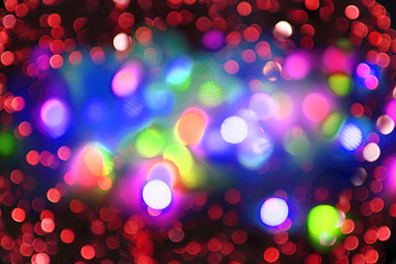 Image showing christmas color lights as holiday background