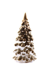 Image showing christmas tree from the plastic  and gold 