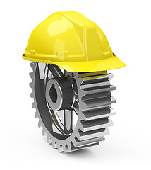 Image showing safety helmet and gearwheel