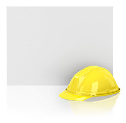Image showing safety helmet and blank paper