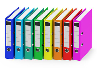 Image showing the colorful ring binders