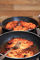 Image showing czech schnitzel (preparation) 