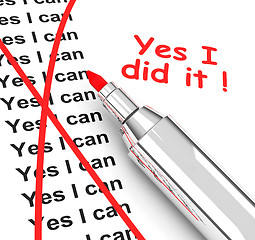 Image showing yes i did it!