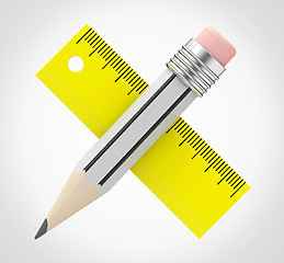 Image showing pencil and ruler