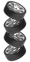 Image showing the car tires stack