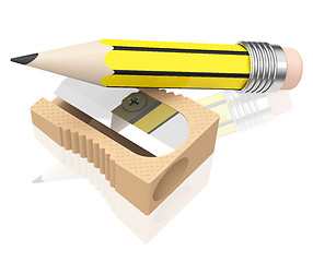 Image showing pencil and sharpener