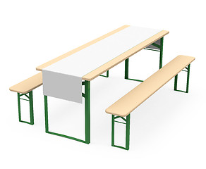 Image showing benches and table