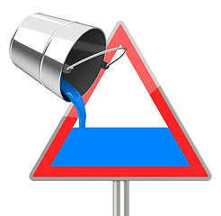 Image showing filling a traffic sign