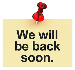 Image showing We will be back soon.