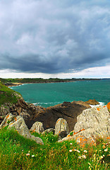 Image showing Atlantic coastline in Brittany, France