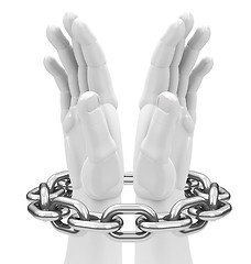 Image showing chained hands