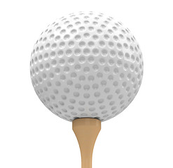 Image showing golf ball and golf tee