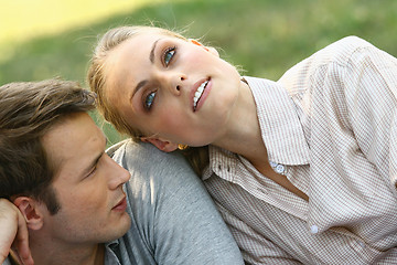 Image showing couple at sun day