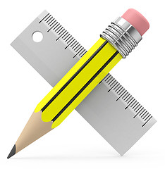 Image showing pencil and ruler