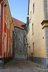 Image showing Medieval narrow street in Tallinn