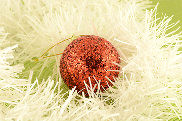 Image showing Christmas background with red new year balls