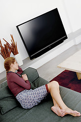 Image showing woman watching television a
