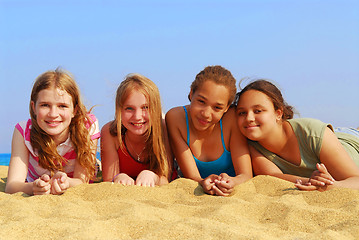 Image showing Girls on beach