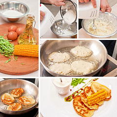 Image showing Cooking corn pancakes