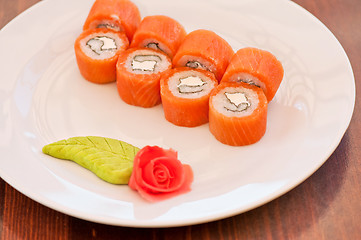 Image showing Salmon roll sushi