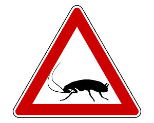 Image showing Cockroach warning sign