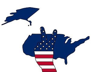 Image showing American hand signal