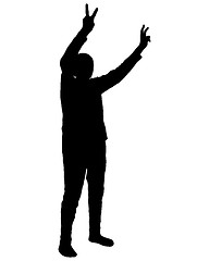 Image showing Hand sign victory