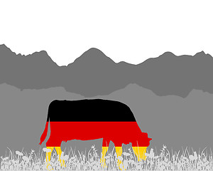 Image showing Cow alp and german flag