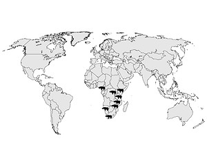 Image showing Rhinoceros range