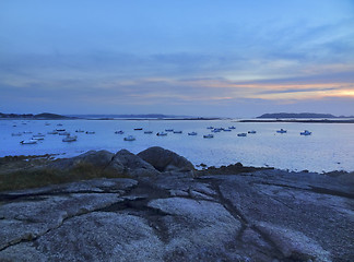 Image showing sundown at Pink Granite Coast