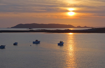 Image showing sundown at Pink Granite Coast