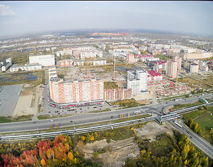 Image showing City view from helicopter. Tyumen. Russia