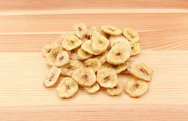 Image showing Pile of dried banana chips 