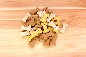 Image showing Heap of dried dog biscuits