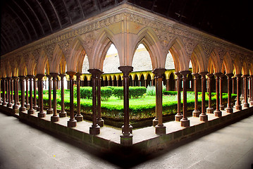 Image showing Mont Saint Michel cloister garden