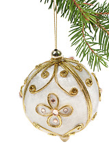 Image showing Christmas toy white ball