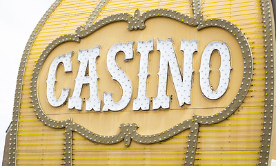 Image showing Antique Casino Sign on Building