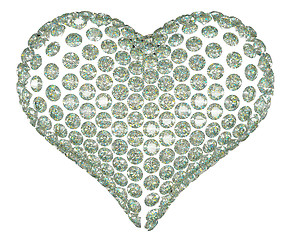 Image showing Heart shape diamond or gemstone set isolated 
