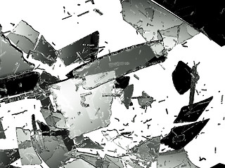 Image showing Damaged and Shattered glass on white