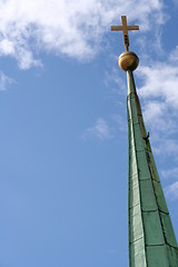 Image showing Cross on top of a church-tower