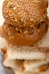 Image showing organic bread over rustic table