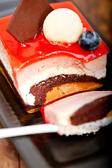 Image showing fresh strawberry yogurt mousse