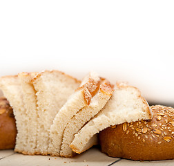 Image showing organic bread over rustic table